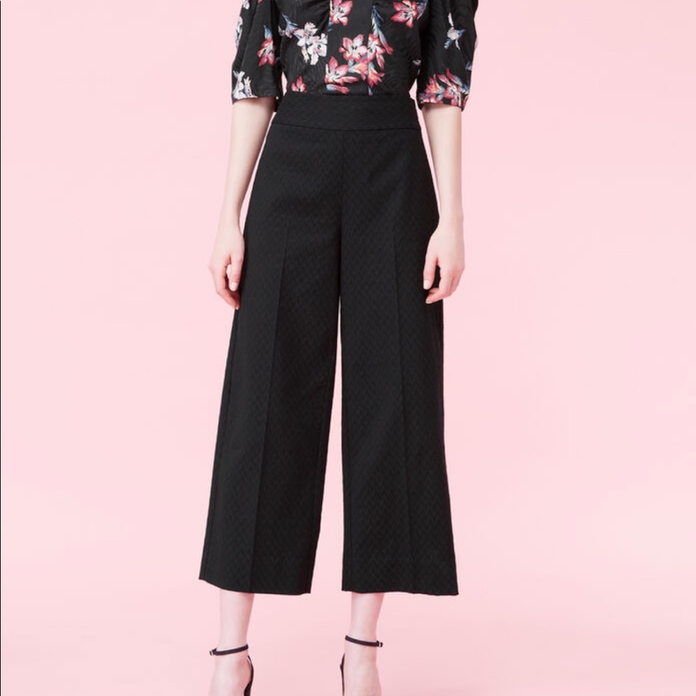 NWT Rebecca Taylor Zig Zag Jacquard Wide Leg Pant
